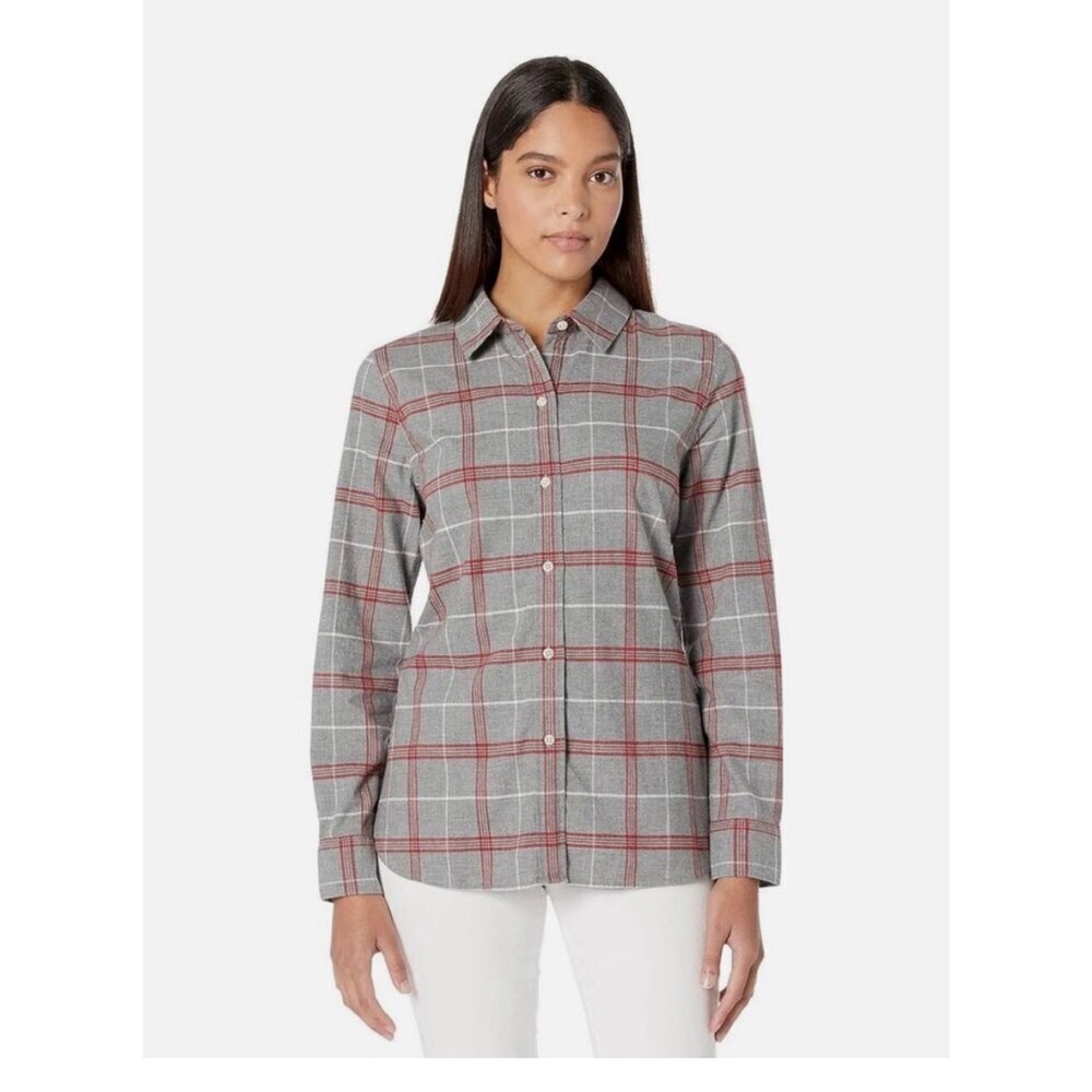 Faherty Brushed Flannel Shirt In Juliet Plaid Organic Cotton Fall, Size XS